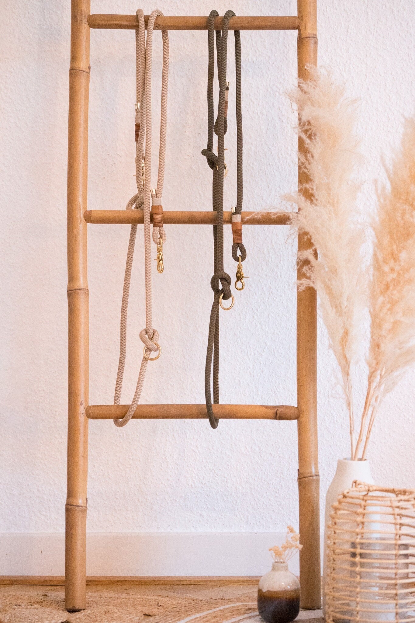 2 - fach - verstellbare Umhängeleine aus Tauseil | BOHO CHIC - RudisRudel
