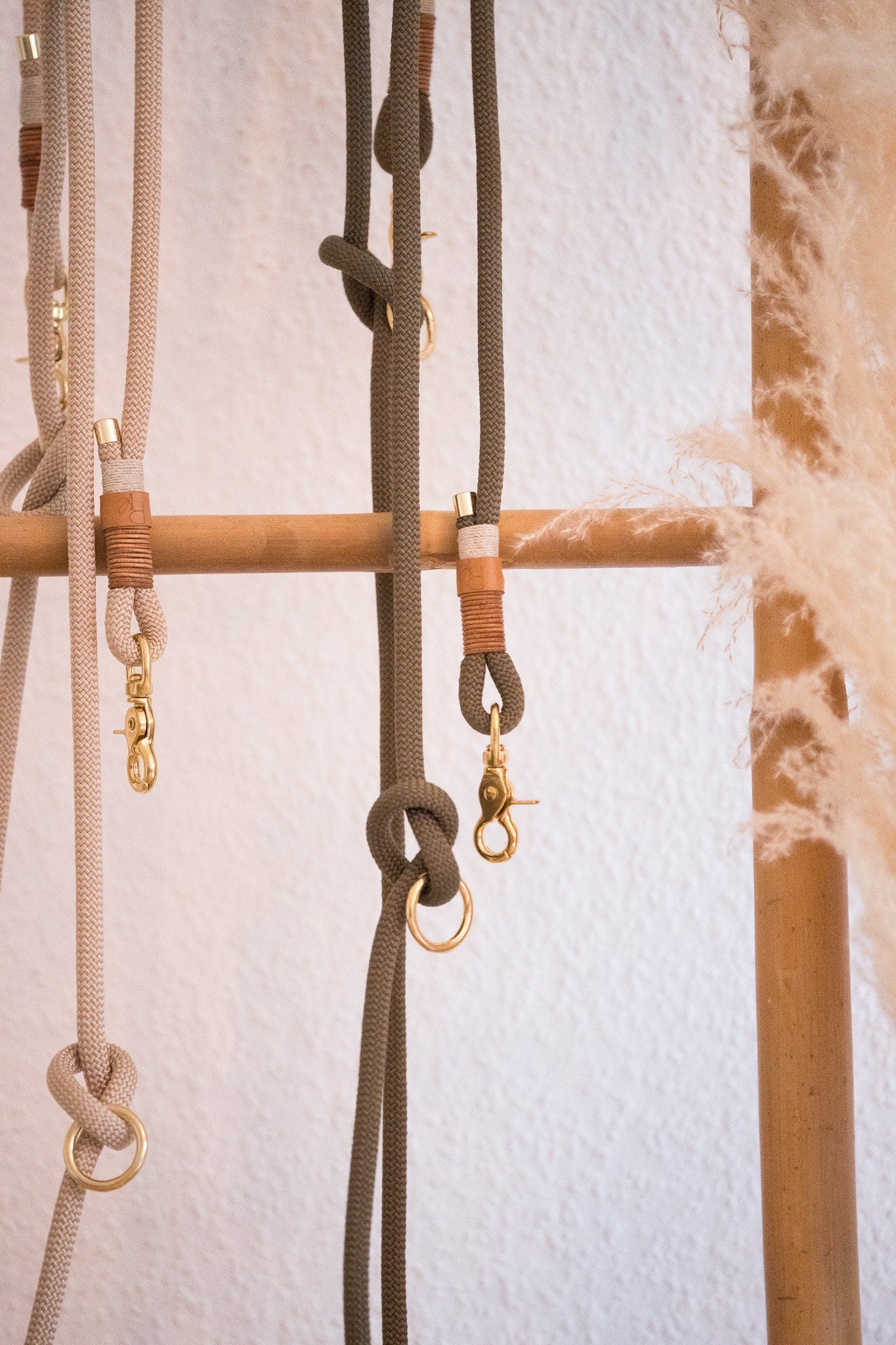 2 - fach - verstellbare Umhängeleine aus Tauseil | BOHO CHIC - RudisRudel