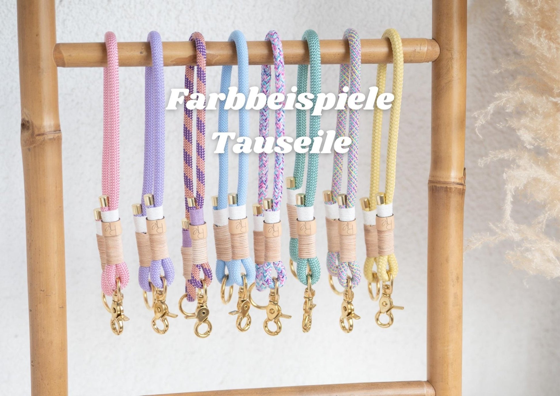 2 - fach - verstellbare Umhängeleine aus Tauseil | PASTEL DREAMS - RudisRudel