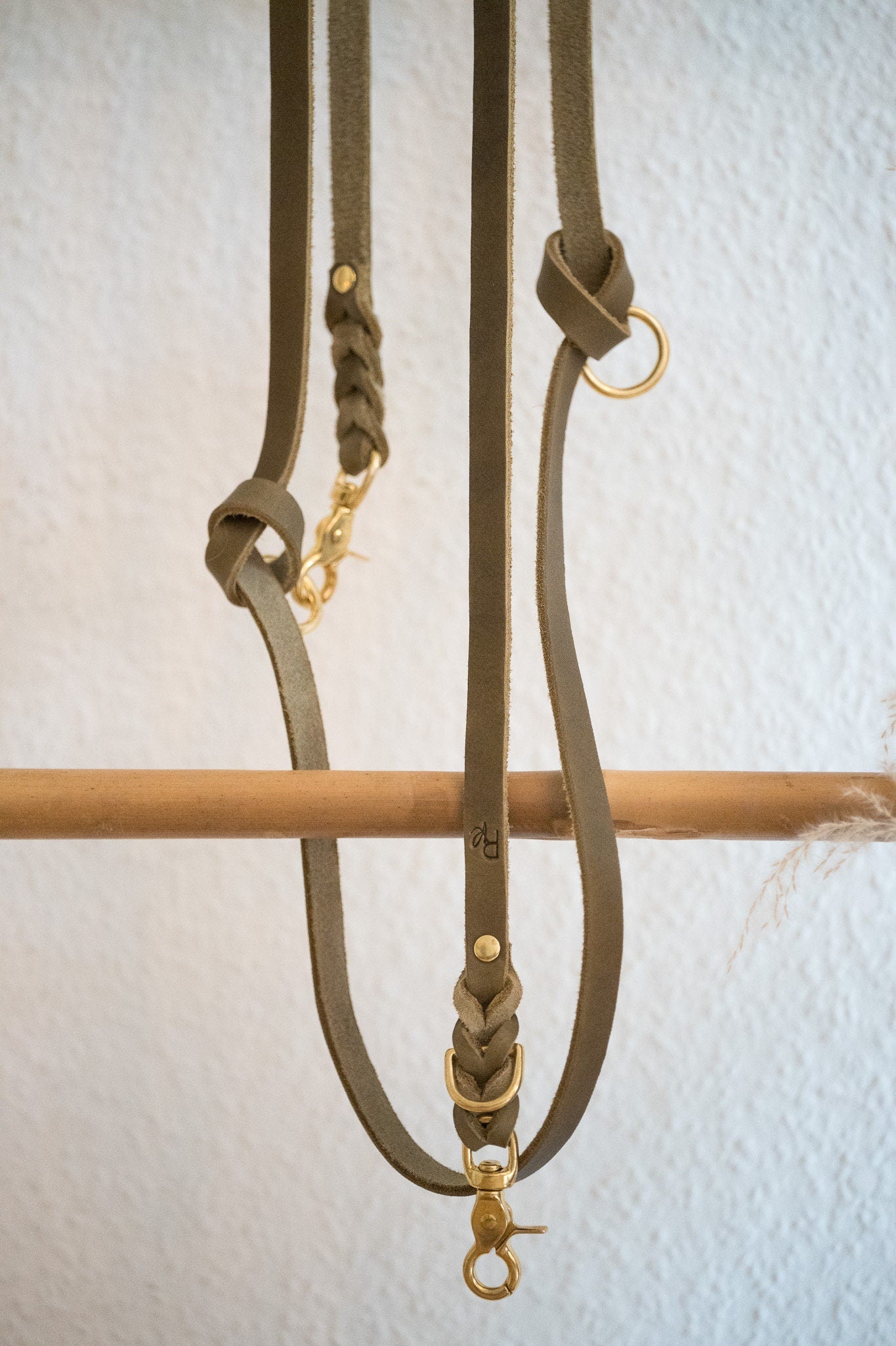 3 - fach - verstellbare Umhängeleine aus Fettleder | BOHO CHIC - RudisRudel