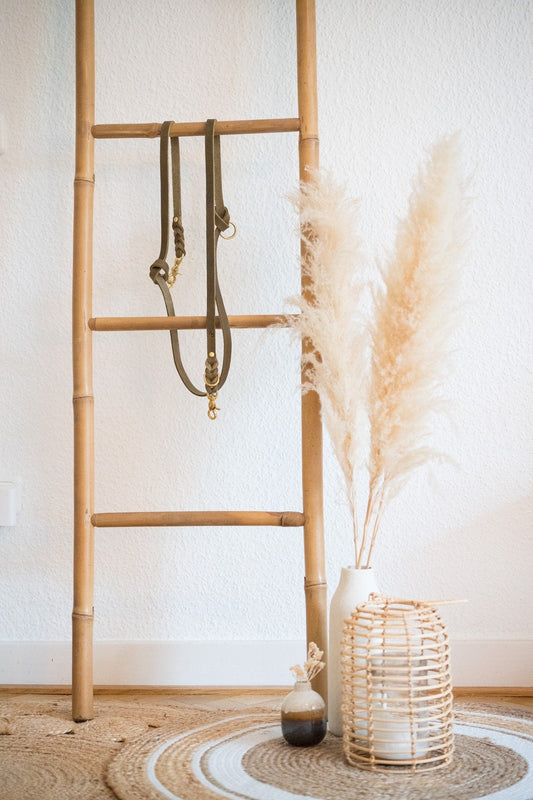 3 - fach - verstellbare Umhängeleine aus Fettleder | COLOUR CLASH - RudisRudel