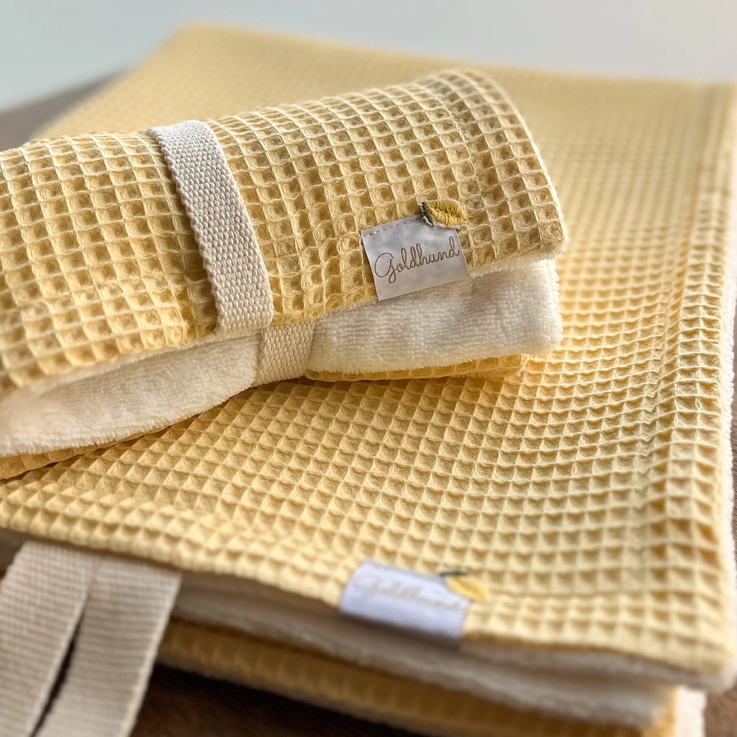 DRY | 2in1 Plaid | Decke + Pfotenhandtuch lemon