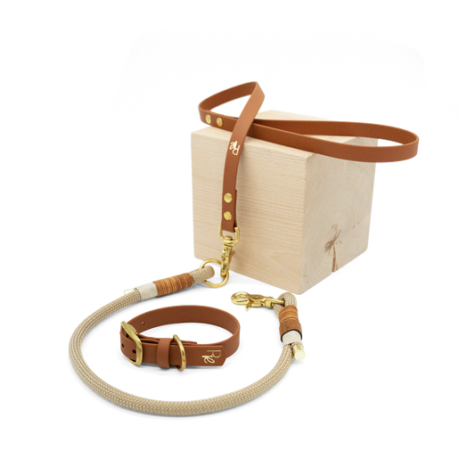 Mix & Match Set | Handschlaufe + Halsband Biothane & Unterteil Tauseil | BOHO CHIC
