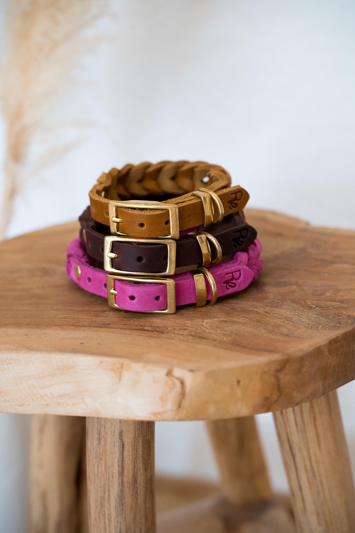 Geflochtenes Halsband aus Fettleder | COLOUR CLASH - RudisRudel