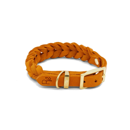 Geflochtenes Halsband aus Fettleder | COLOUR CLASH - RudisRudel