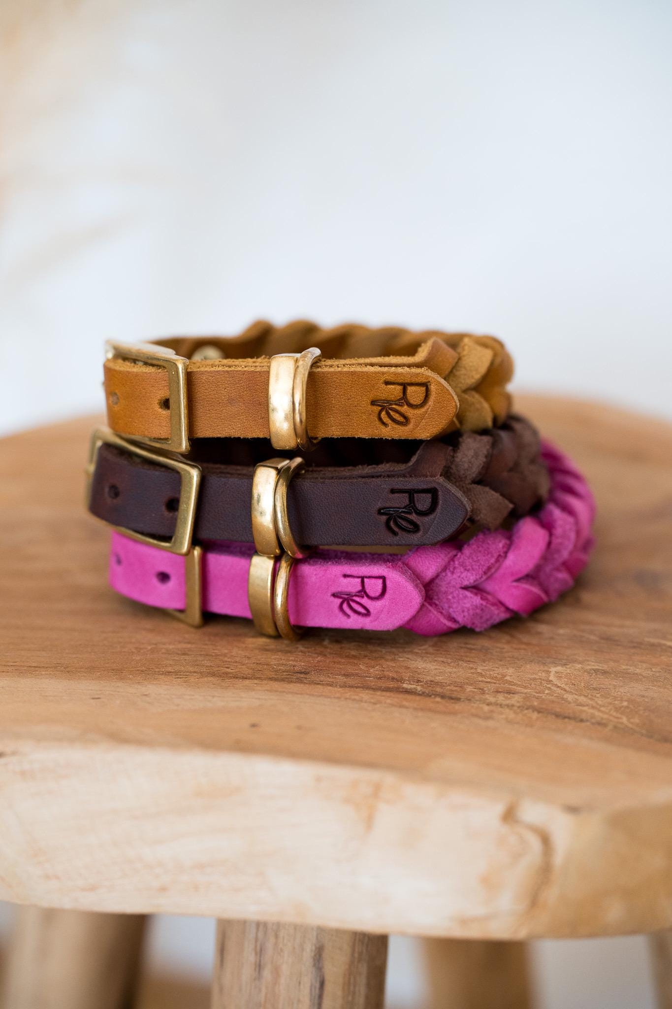 Geflochtenes Halsband aus Fettleder | COLOUR CLASH - RudisRudel