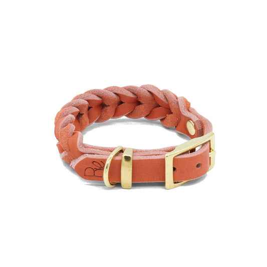 Geflochtenes Halsband aus Fettleder | PASTEL DREAMS - RudisRudel