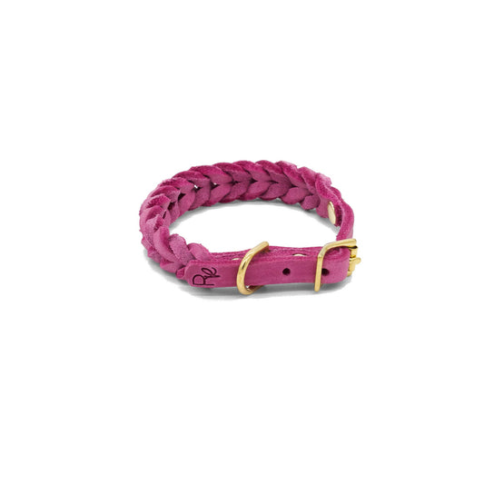 Geflochtenes Mini - Halsband aus Fettleder | COLOUR CLASH - RudisRudel