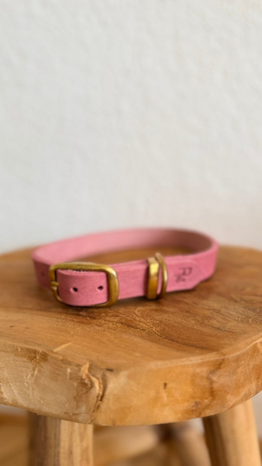 Halsband Fettleder 20mm ROSA HU 45 - RudisRudel