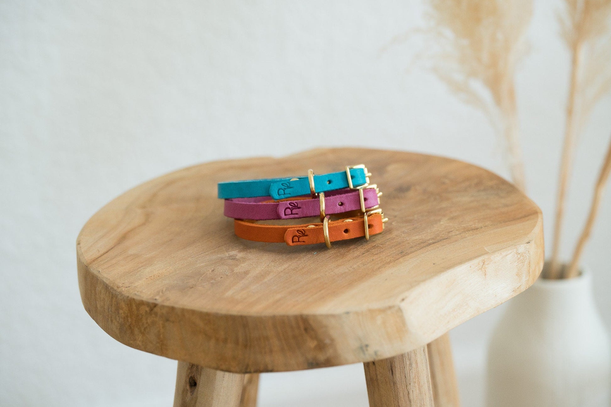 Mini - Halsband aus Fettleder | PASTEL DREAMS - RudisRudel