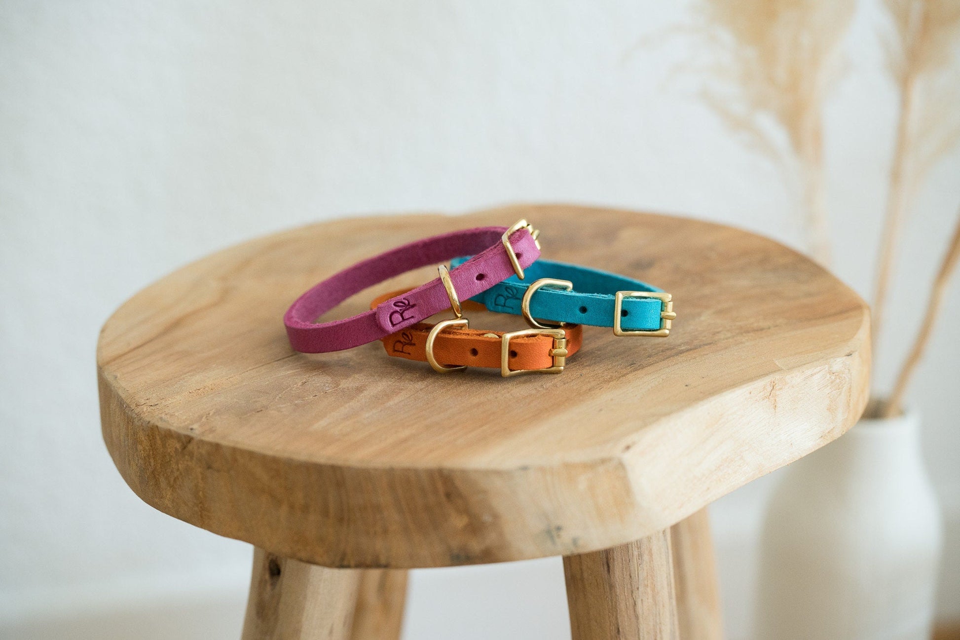 Mini - Halsband aus Fettleder | PASTEL DREAMS - RudisRudel