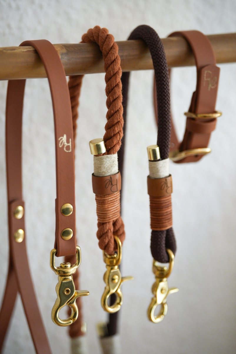 Mix & Match Bundle | 3 - teilige Leine + Biothanehalsband | BOHO CHIC - RudisRudel
