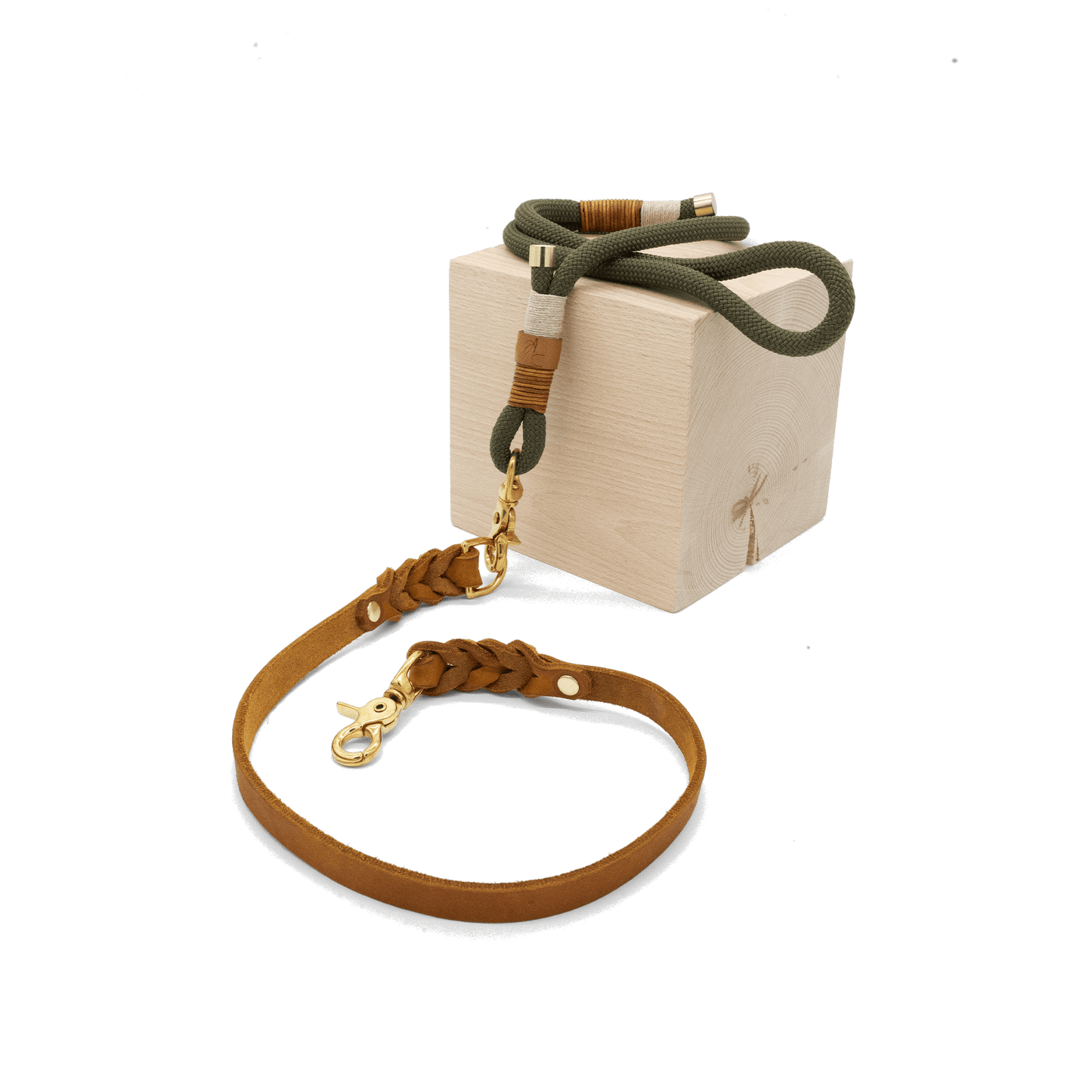 Mix & Match Leine | Handschlaufe aus Tauseil & Unterteil aus Fettleder | BOHO CHIC - RudisRudel