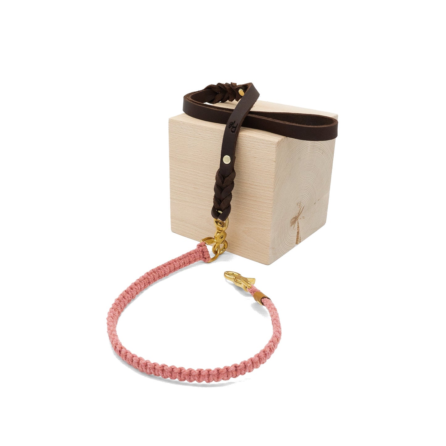 Mix & Match Leine | Handschlaufe Fettleder & Unterteil Makramee | BOHO CHIC - RudisRudel