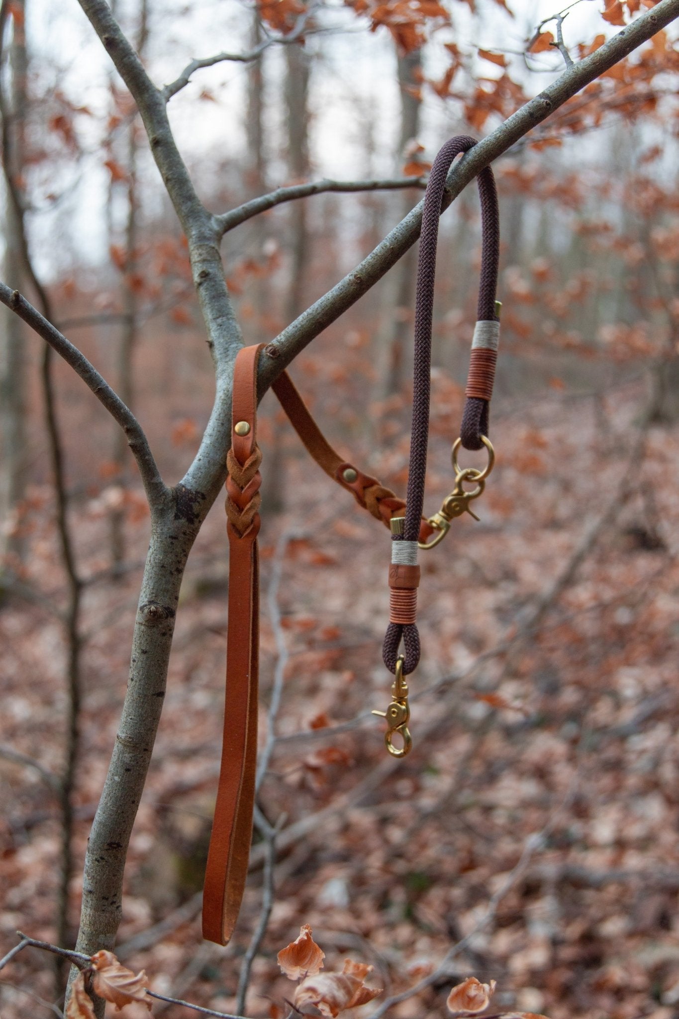 Mix & Match Set | Handschlaufe + Halsband Fettleder & Unterteil Tauseil | BOHO CHIC - RudisRudel
