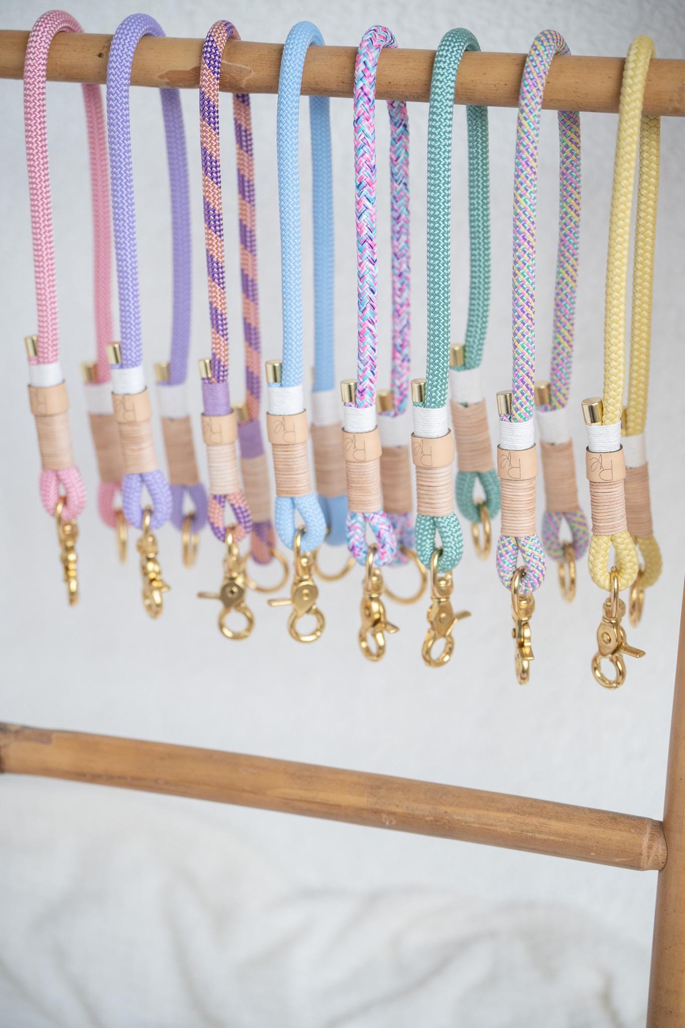 Mix & Match Set | Handschlaufe + Halsband Fettleder & Unterteil Tauseil | PASTEL DREAMS - RudisRudel