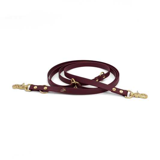 3 - fach - verstellbare Umhängeleine aus Biothane 19mm | SONDERFARBE & - BREITE BRAUN - RudisRudel