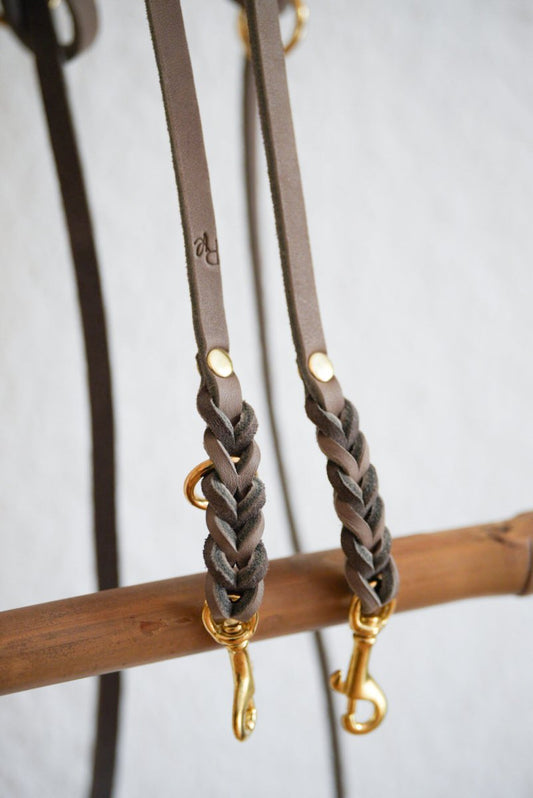 3 - fach - verstellbare Umhängeleine aus Fettleder | BOHO CHIC - RudisRudel