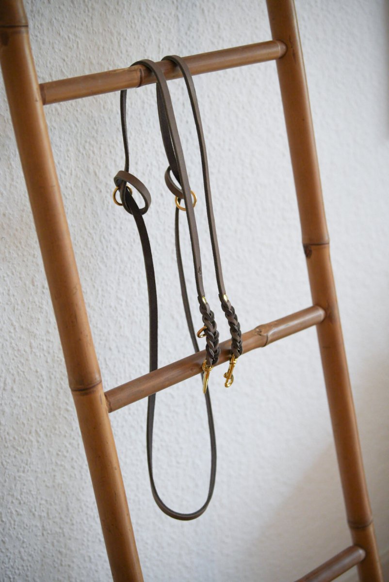 3 - fach - verstellbare Umhängeleine aus Fettleder | BOHO CHIC - RudisRudel