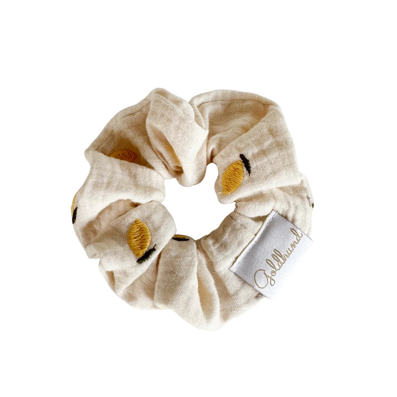 LEMON | Scrunchie mit Zitronenstickerei