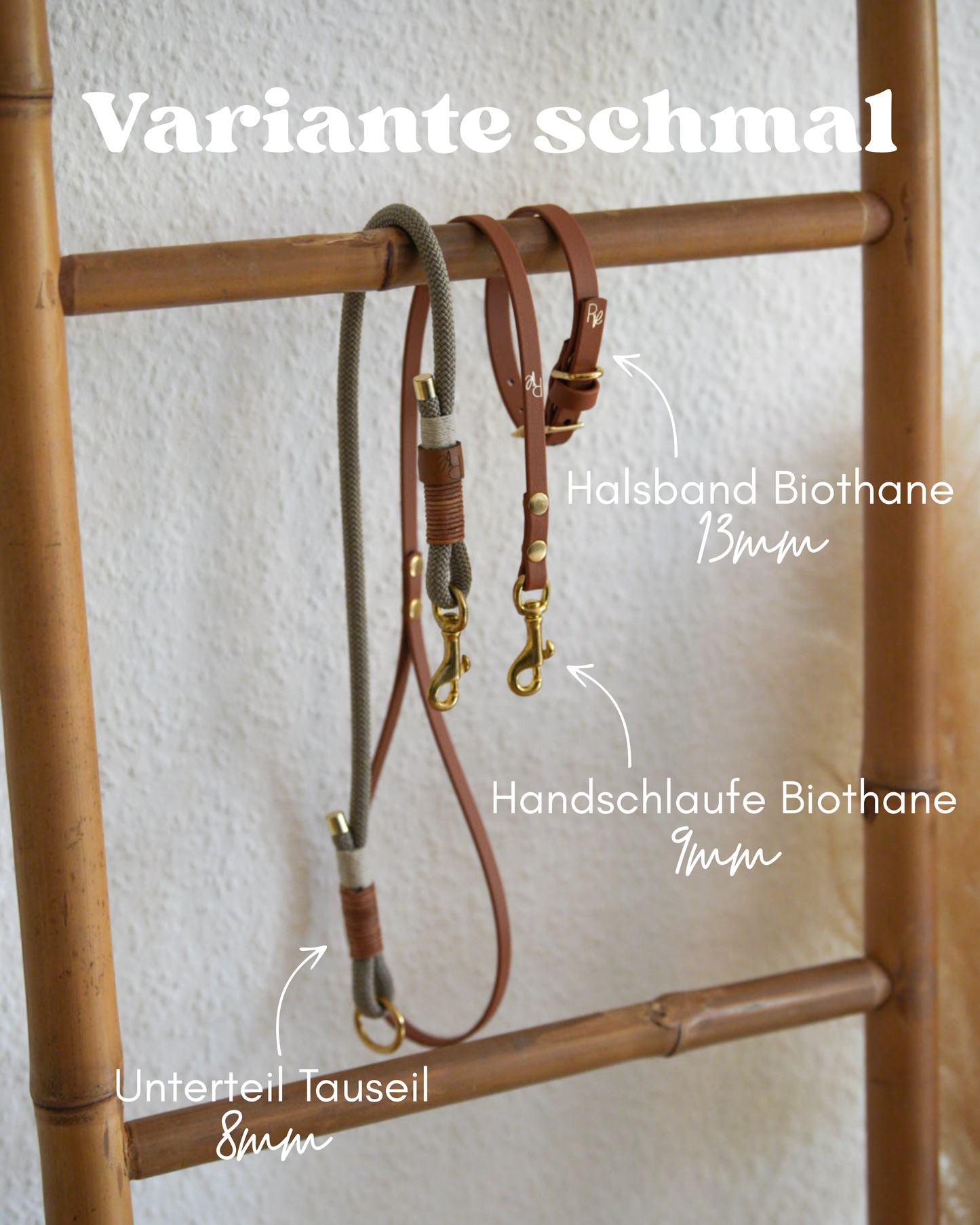 Mix & Match Set | Handschlaufe + Halsband Biothane & Unterteil Tauseil | BOHO CHIC