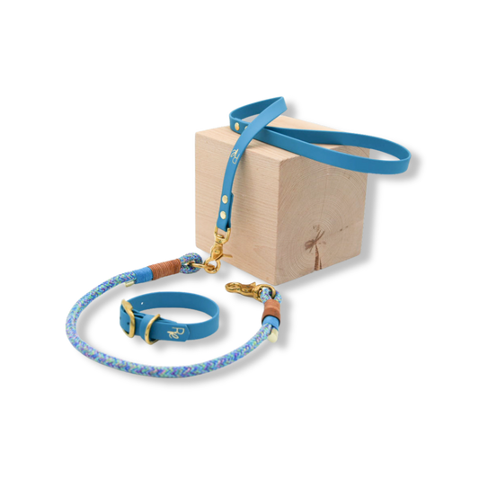 Mix & Match Set | Handschlaufe + Halsband Biothane & Unterteil Tauseil | COLOUR CLASH