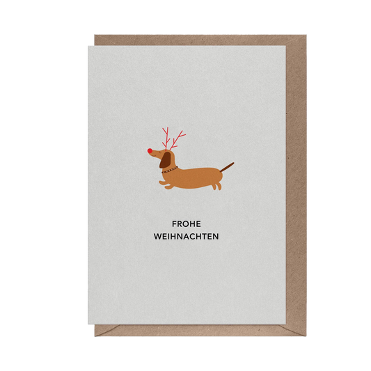 Frohe Weihnachten - Dackel | Klappkarte