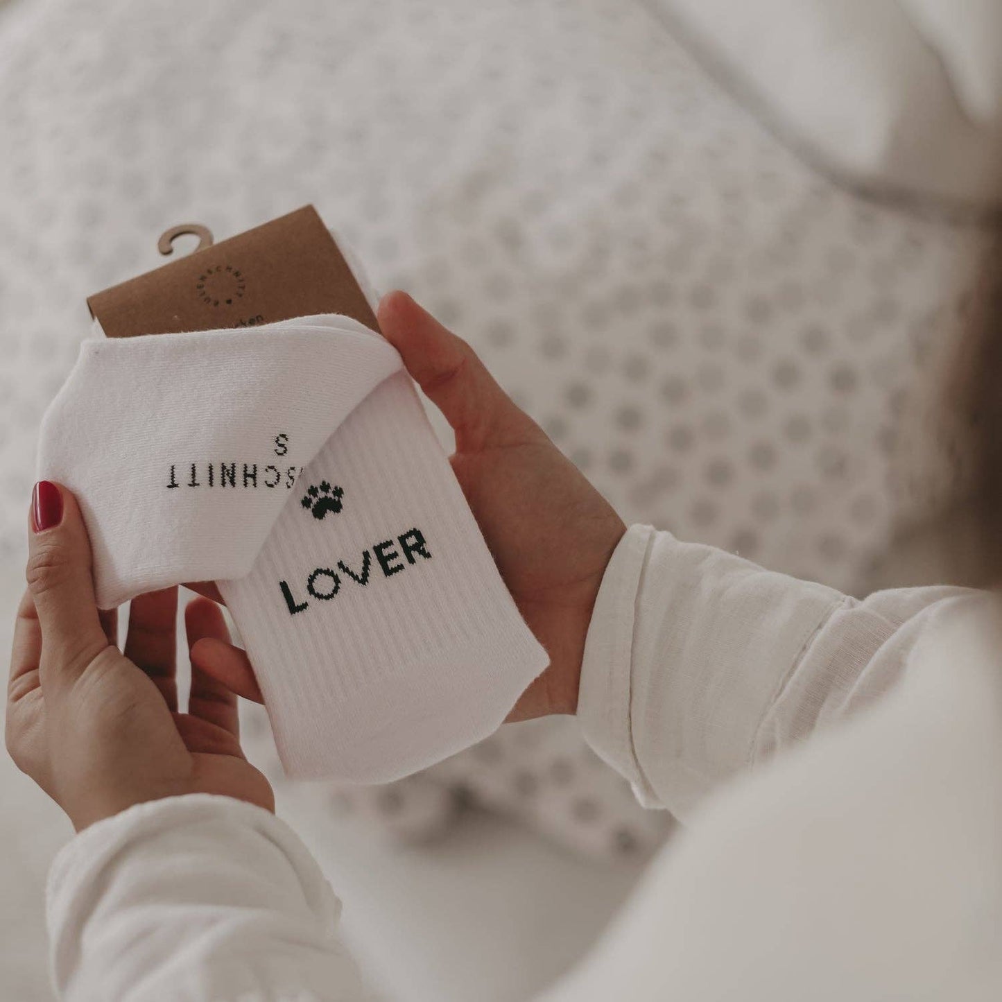 DOG LOVER | Socken weiß