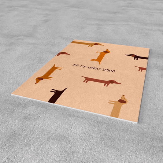 Auf ein langes Leben - Dackel | Postkarte - RudisRudel