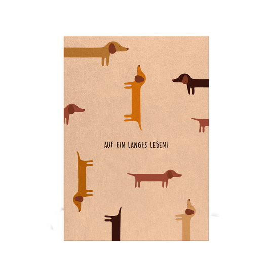 Auf ein langes Leben - Dackel | Postkarte - RudisRudel