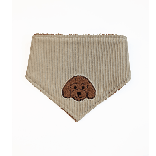DOODLE DREAM | Wendehalstuch mit braunem Hundepatch - RudisRudel
