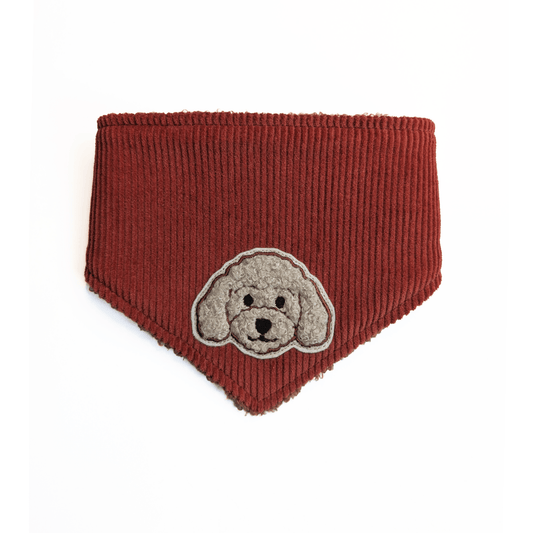 DOODLE LIFE | Wendehalstuch mit cremefarbenem Hundepatch - RudisRudel