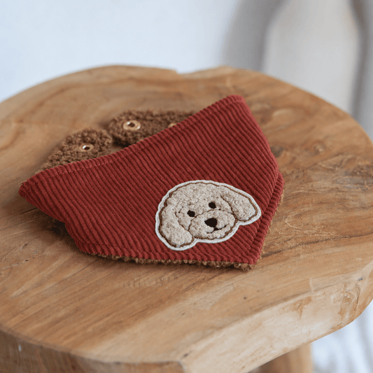 DOODLE LIFE | Wendehalstuch mit cremefarbenem Hundepatch - RudisRudel