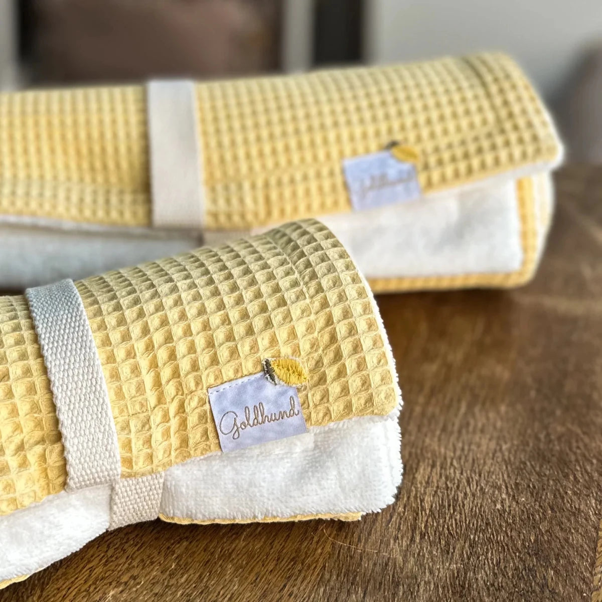 DRY | 2in1 Plaid | Decke + Pfotenhandtuch lemon - RudisRudel