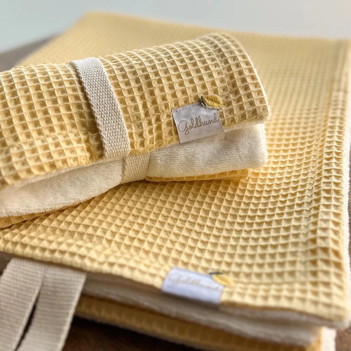 DRY | 2in1 Plaid | Decke + Pfotenhandtuch lemon - RudisRudel