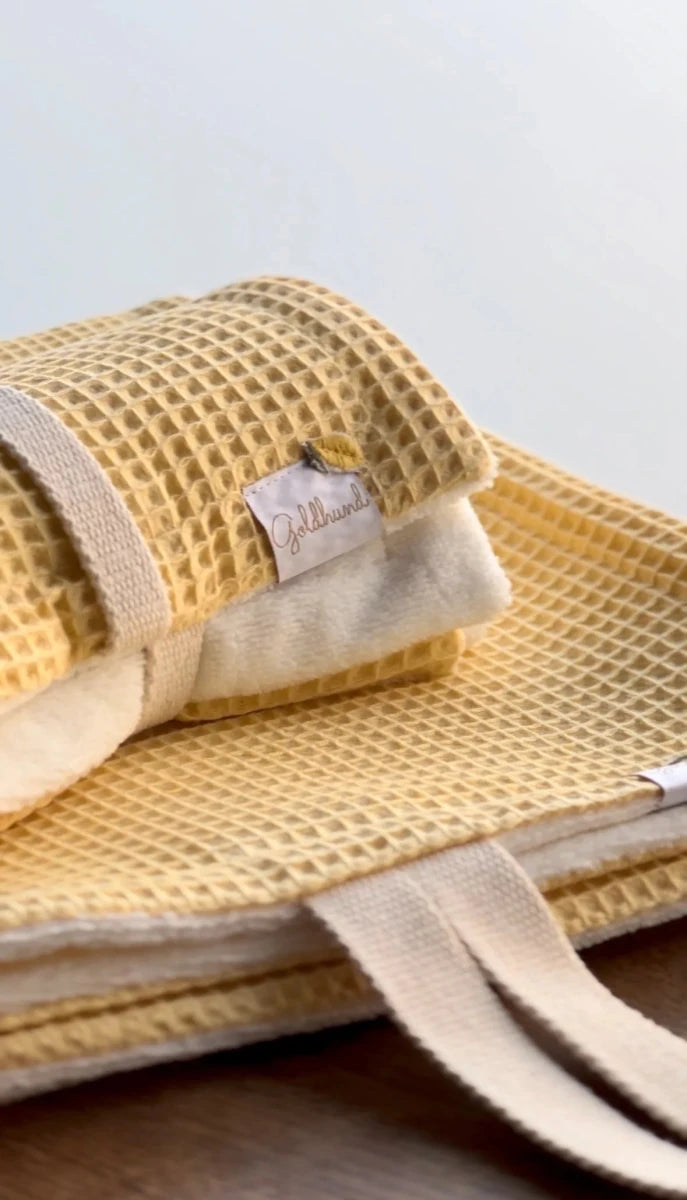 DRY | 2in1 Plaid | Decke + Pfotenhandtuch lemon - RudisRudel