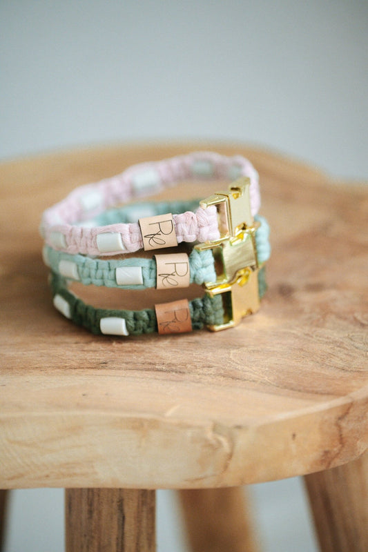 EM - Keramik - Halsband aus Makramee | PASTEL DREAMS - RudisRudel