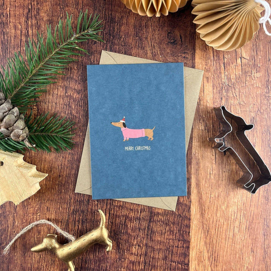Merry Christmas - Dackel | Postkarte
