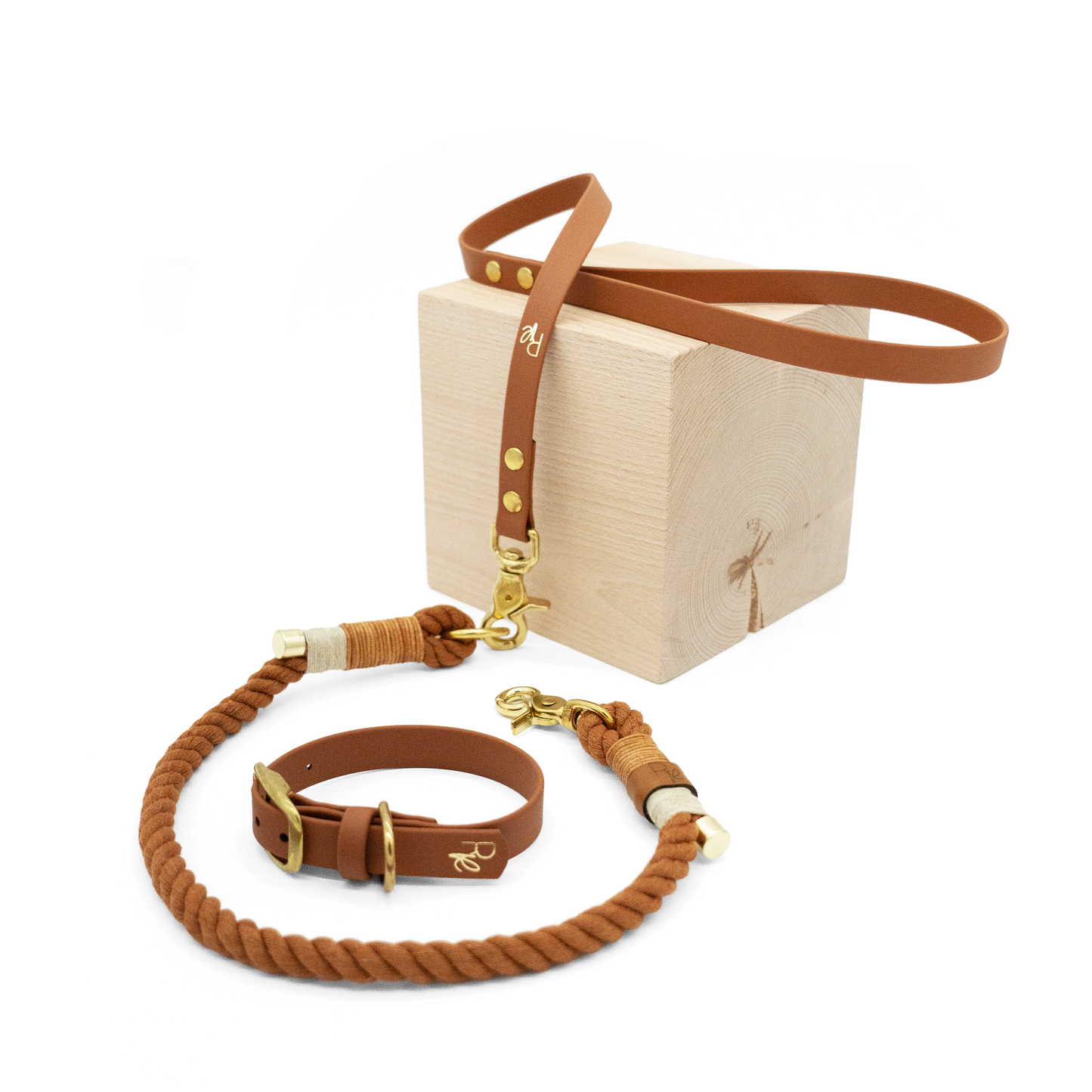 Mix & Match Set | Handschlaufe + Halsband Biothane & Unterteil Baumwollseil | BOHO CHIC