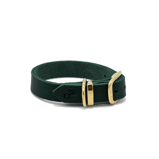 Halsband aus Fettleder | CHRISTMAS EDITION GREEN - RudisRudel