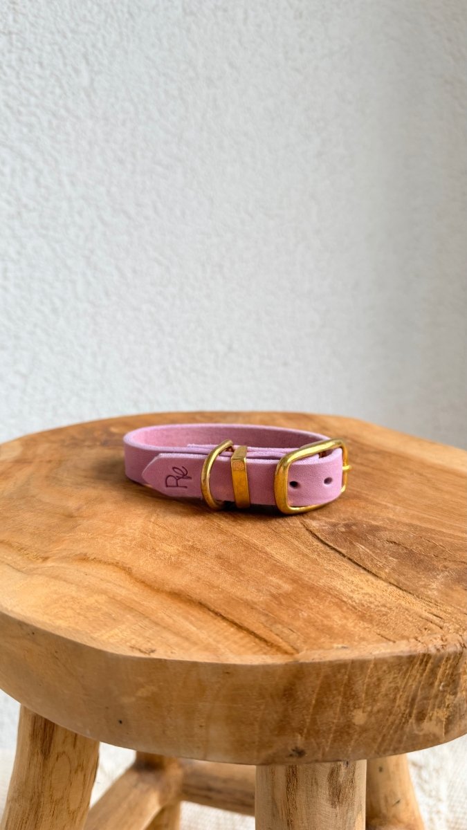 Halsband Fettleder 20mm FLIEDER HU 24 - RudisRudel