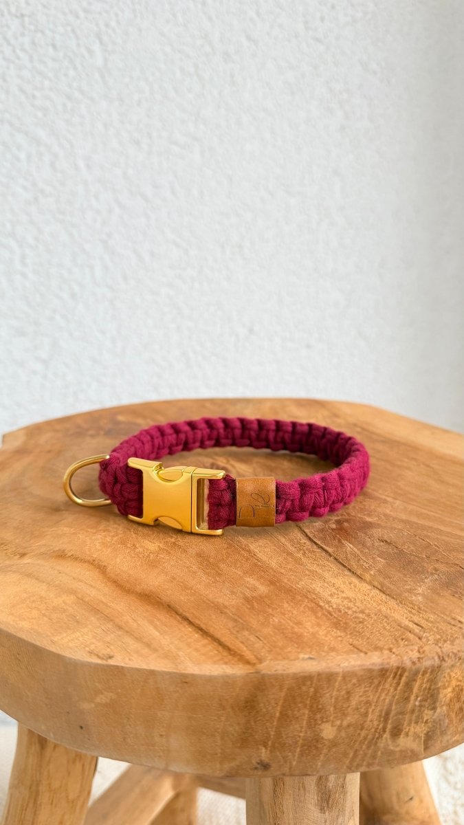 Halsband Makramee 20mm BURGUNDY HU 30 - RudisRudel