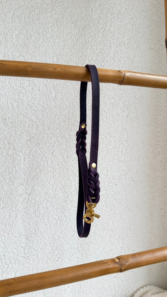 Handschlaufe Fettleder 15mm AUBERGINE - RudisRudel
