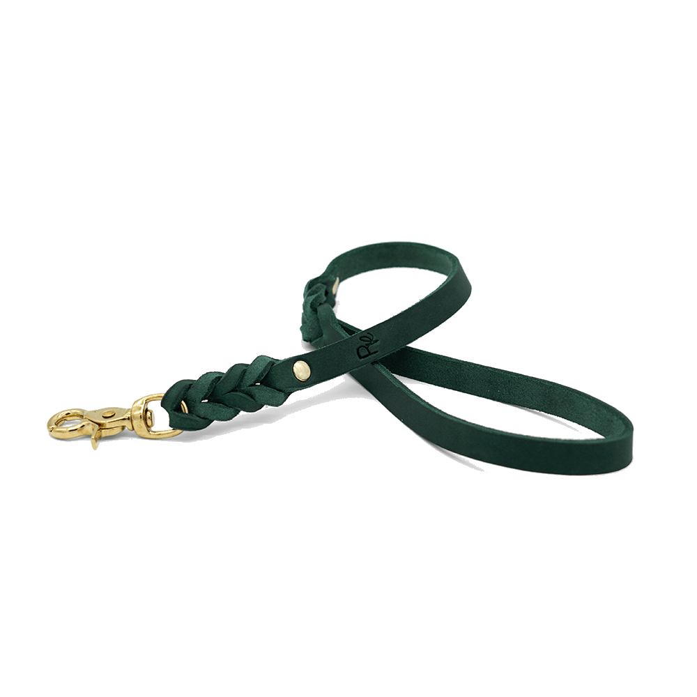 Handschlaufe/Kurzführer aus Fettleder | CHRISTMAS EDITION GREEN - RudisRudel