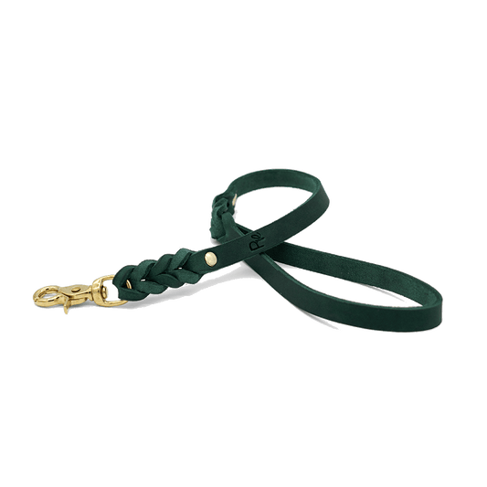 Handschlaufe/Kurzführer aus Fettleder | CHRISTMAS EDITION GREEN - RudisRudel