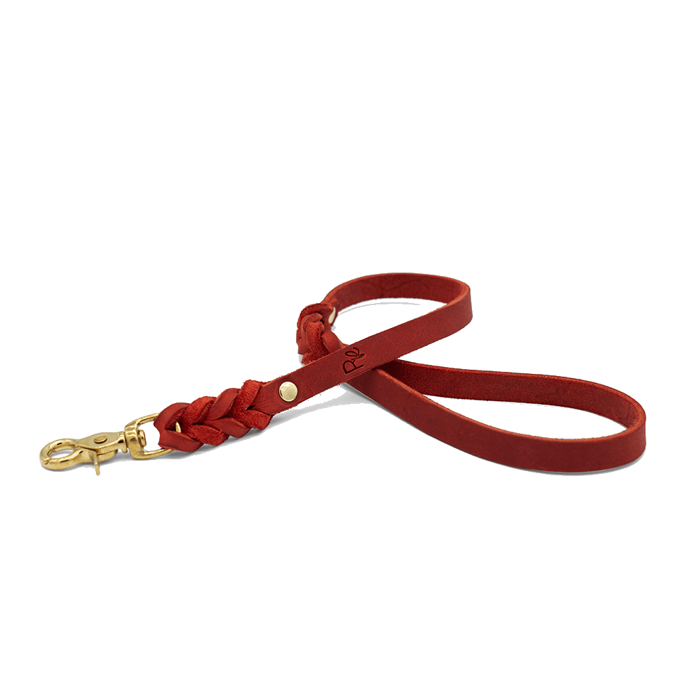 Handschlaufe/Kurzführer aus Fettleder | CHRISTMAS EDITION RED - RudisRudel