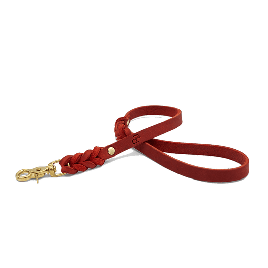 Handschlaufe/Kurzführer aus Fettleder | CHRISTMAS EDITION RED - RudisRudel