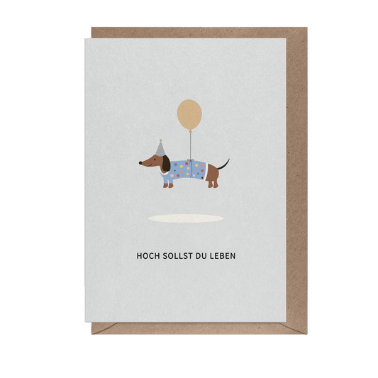 Hoch sollst du leben - Dackel | Klappkarte - RudisRudel