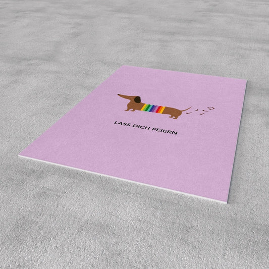 Lass dich feiern - Dackel | Postkarte - RudisRudel