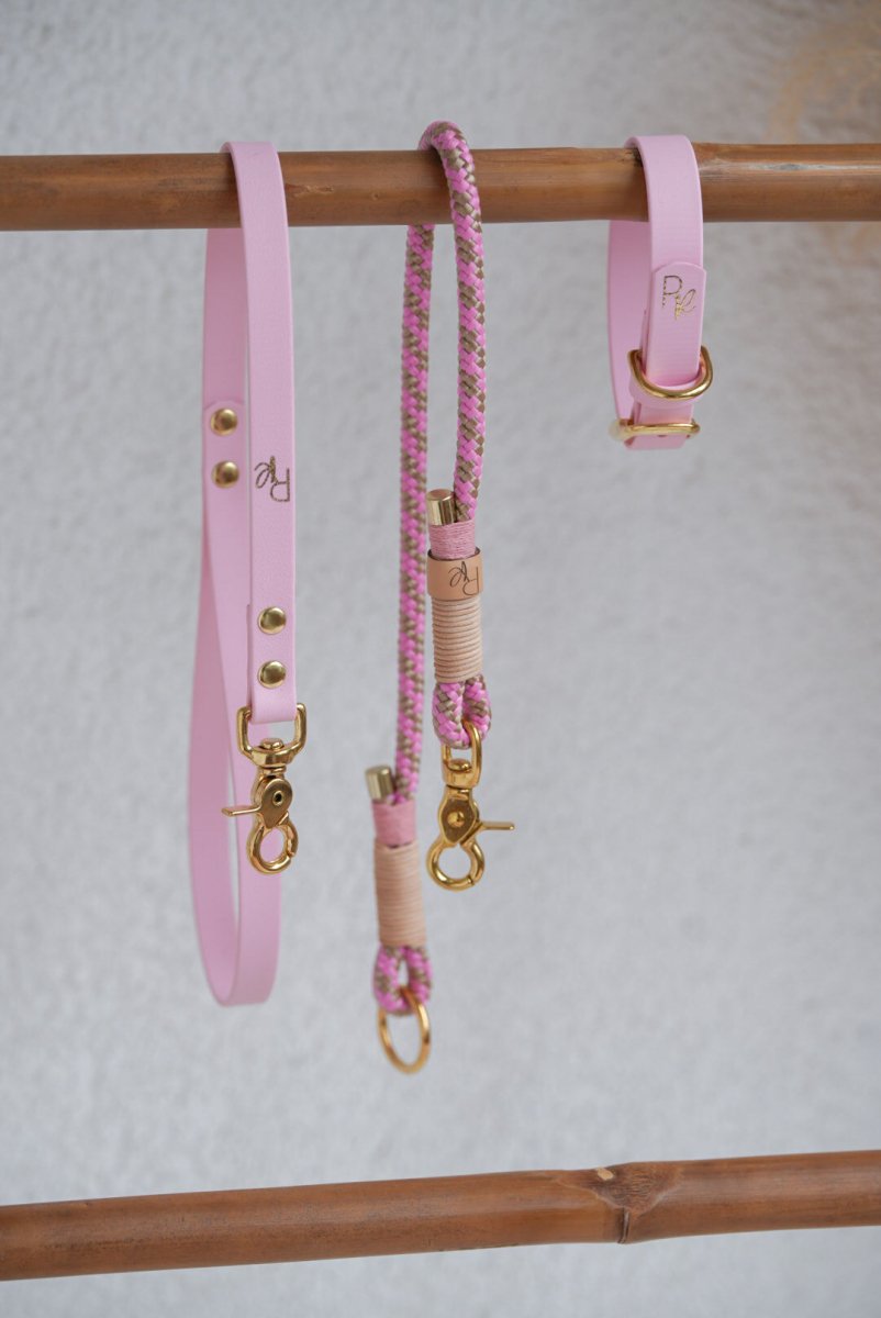 Mix & Match Bundle | 3 - teilige Leine + Biothanehalsband | PASTEL DREAMS - RudisRudel